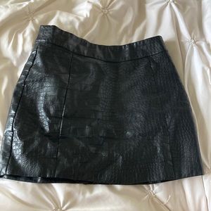 Mini Croc faux leather skirt